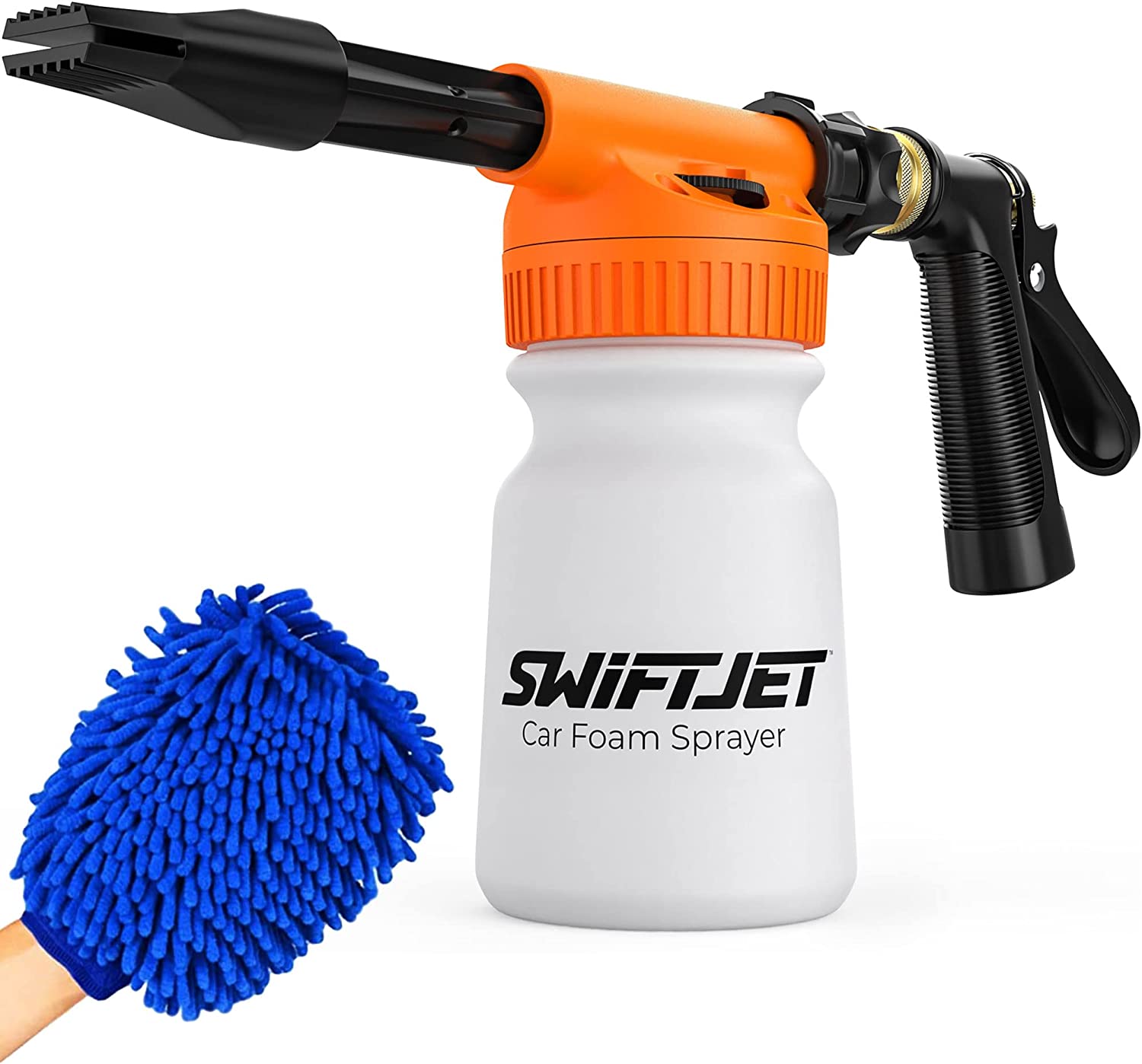 Car Wash Foam Gun + Free Microfiber Wash Mitt (Choose Orange, Blue or Black)