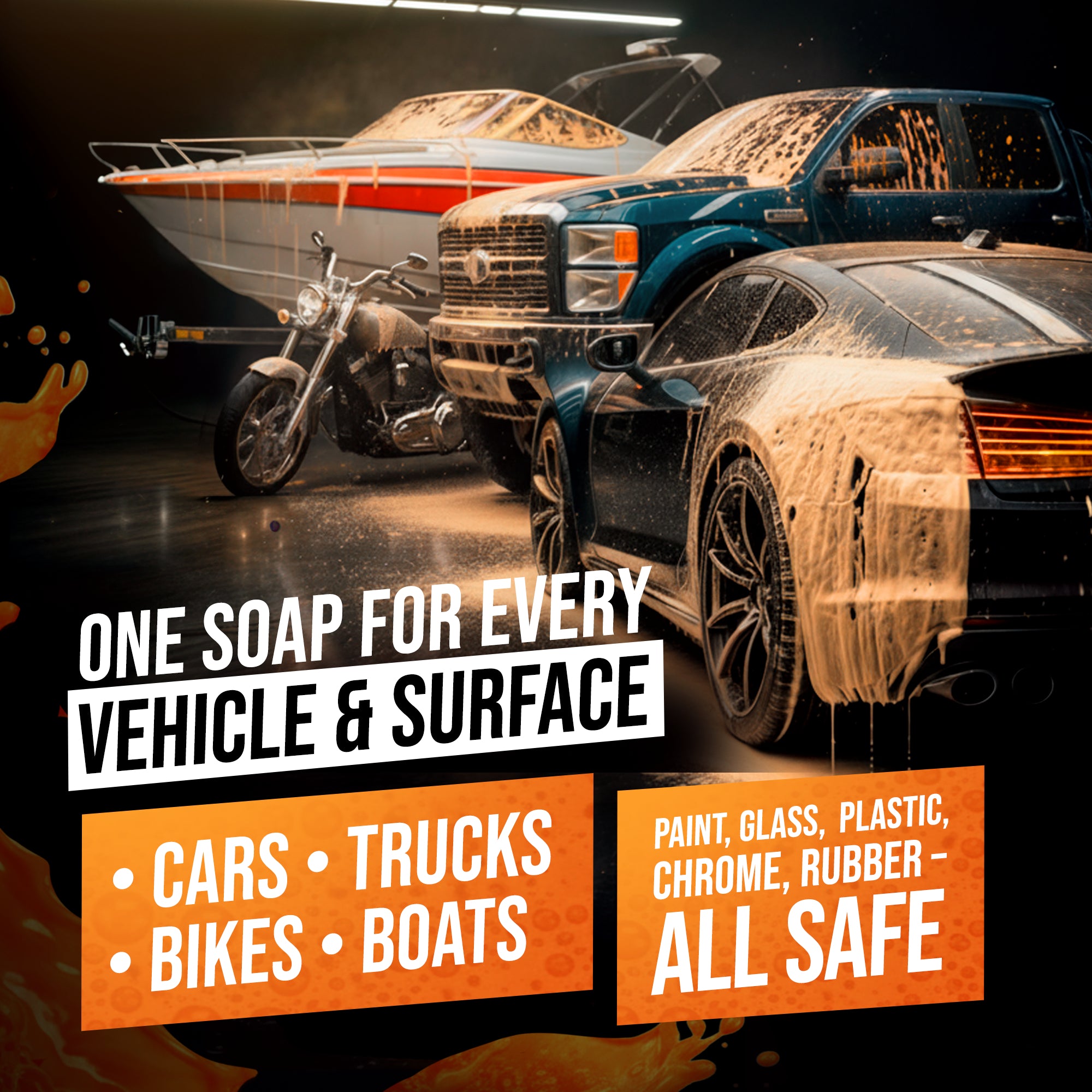 64oz pH Balanced Orange Foam Car Wash Soap for Vehicles – SwiftJet