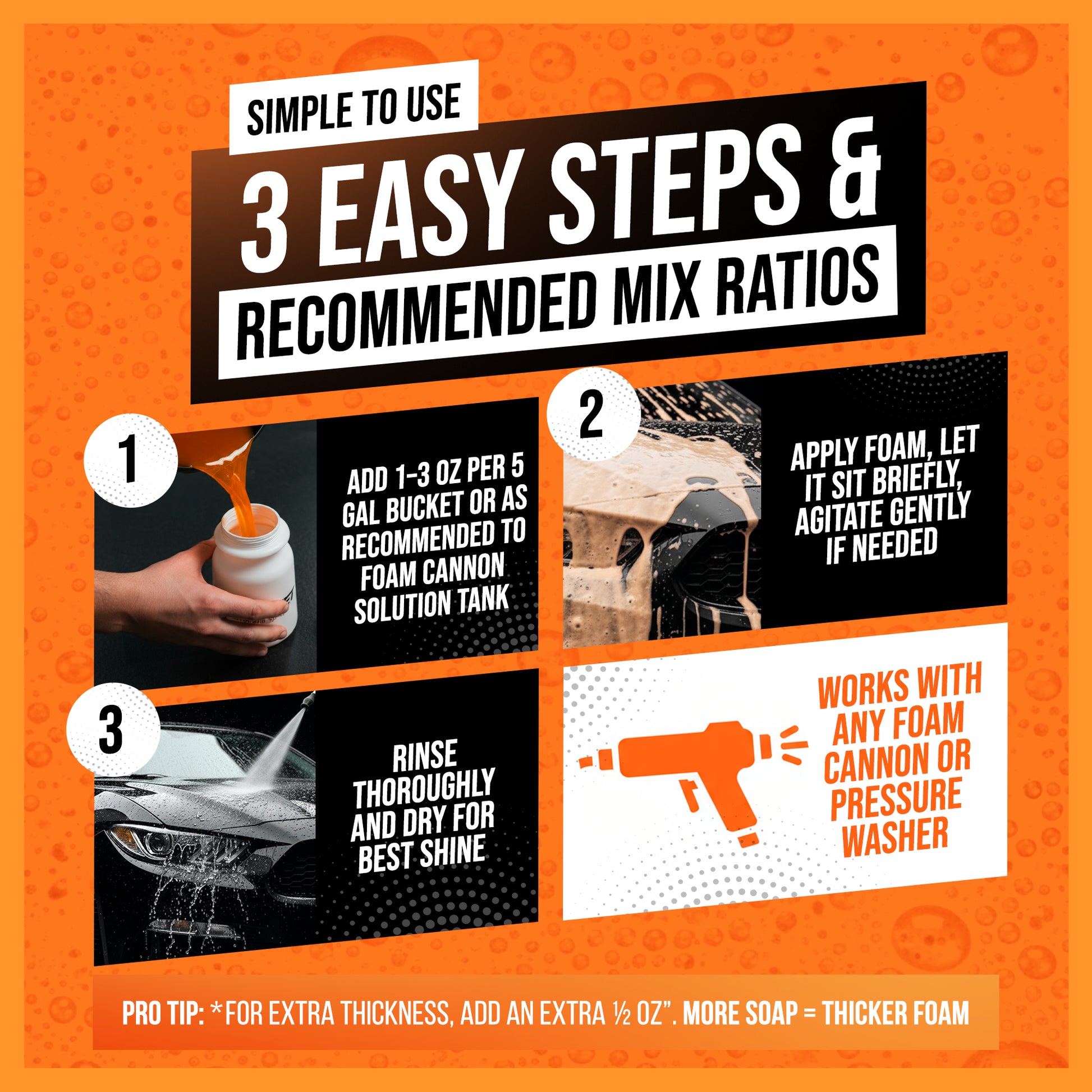 16oz Orange Foam Car Wash Soap