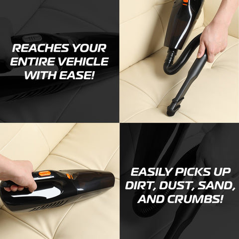 Car Vacuum Cleaner - High Powered 5 KPA Suction Handheld Automotive Vacuum - 12V DC 120 Watt - 14.5" Cord